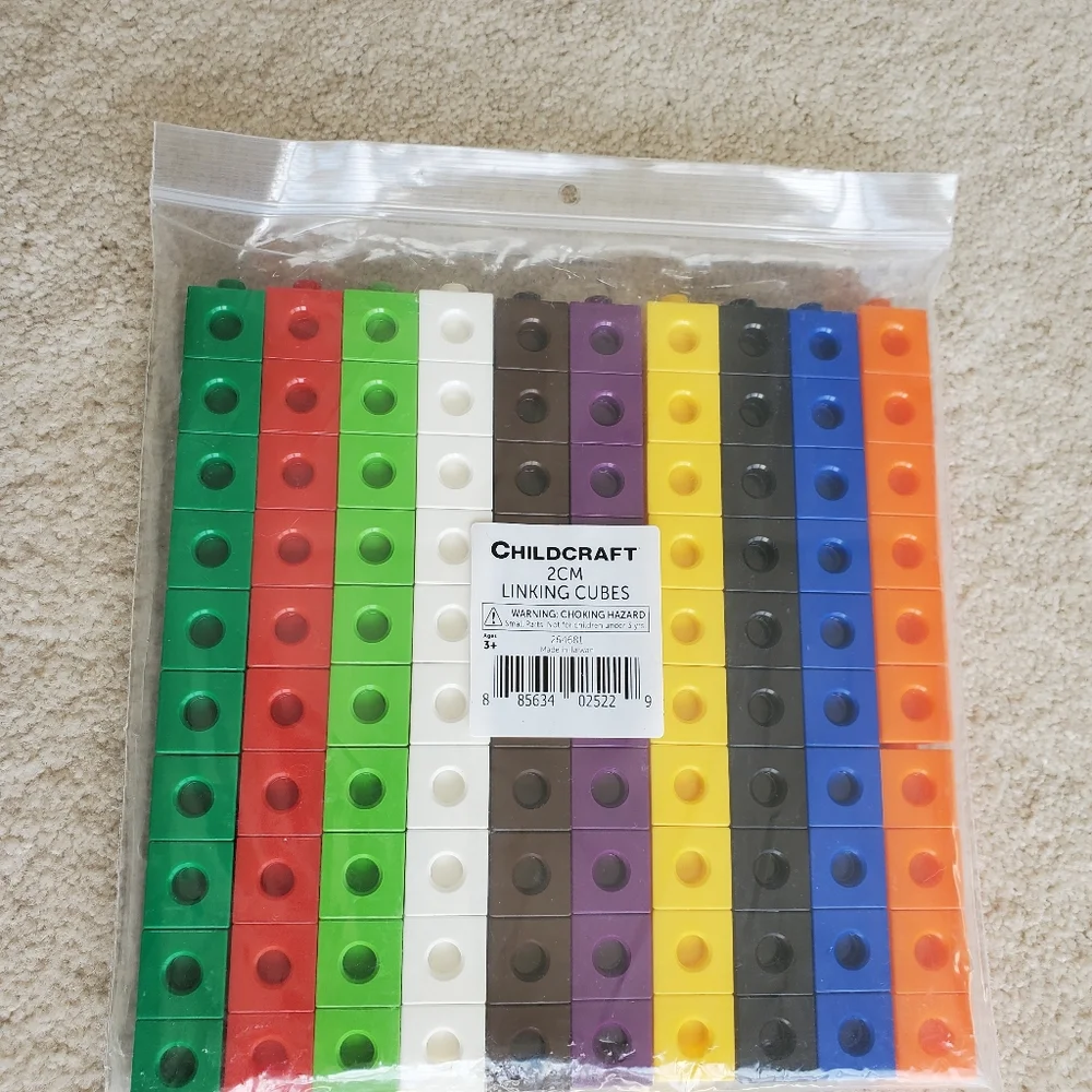 100 Counting Block Math Manipulatives Linking Cubes.  Homeschool or classroom.